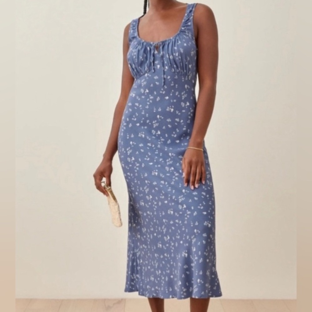 Reformation Blue Floral Dress